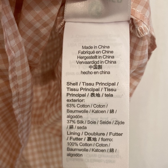 J Crew Gingham Smocked Waist tank top! New without tags. Front tie with V. - Picture 11 of 15